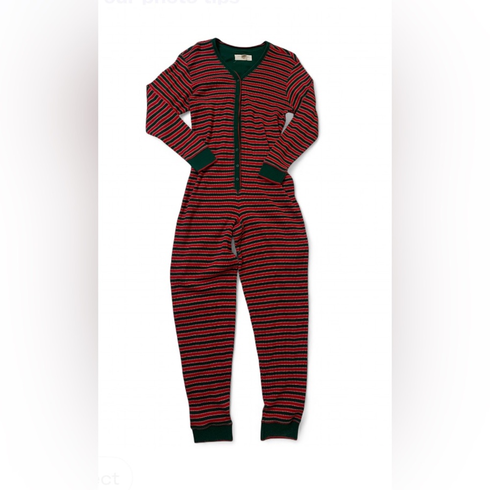 Victoria's Secret Red and Green Striped Pajama Set
